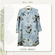 BA.JOO Thirft | Bundle | Preloved Casual Blue Flowery Cotton Baju Kurung BB0027
