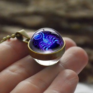12 Constellations Double Sided Astrology Chart Glass Ball Pendant Necklaces for Women Men Fashion Je