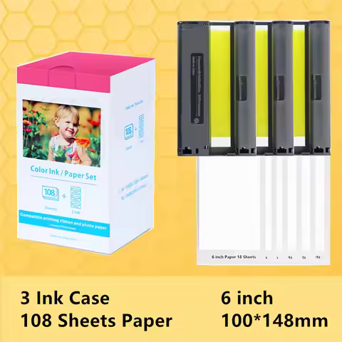 6 inch Compatible RP-108 KP-108IN Photo Paper ink Cartridge for Canon Selphy CP1300 CP1200 CP1000 CP