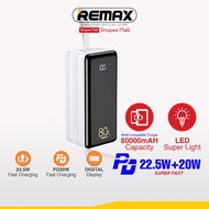 [Remax Energy] RPP-291 80000mAH Super Large Capacity 22.5W + PD20W Super Fast Charging with LED Flash Light