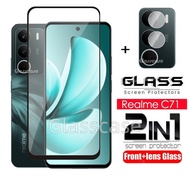 2 in 1 Screen Protector Tempered Glass Film For Realme C71 C75 X C75X C 71 C 75 C 75X RealmeC71 Real