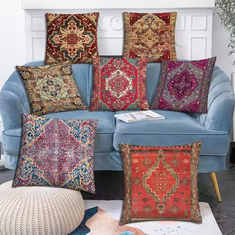 Moroccan ethnic cushion cover, short plush pillowcase 40x40 45x45 50x50 60x60, sofa decorative cushi
