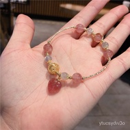 Temperament Moon Stone Quartz Bracelet Soft Crystal Bracelet Fashionable Quartz Strawberry Heart Bra