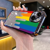 Casing Hp OPPO Case Reno5 4G 5G Reno14 F F9 Pro F17 Reno13 FS Reno4 Lite Soft Full Cover Rainbow Sof