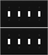 ENERLITES Quad Light Switch Wall Plate, Four Gang Toggle Switch Plate, 4-Gang Mid-Size 4.88" x 8.58"