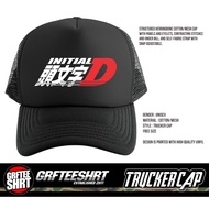 Initial D Jdm Racing Trucker Cap Mesh Adjustable Net Cap Fashion Snapback Graffiteeshirt