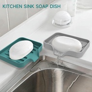 Silicone Soap Dish with Drain, Kitchen Sink Sponge Holder, Self Draining Bar Soap,Bathroom Kitchen Counter Caddy Organizer