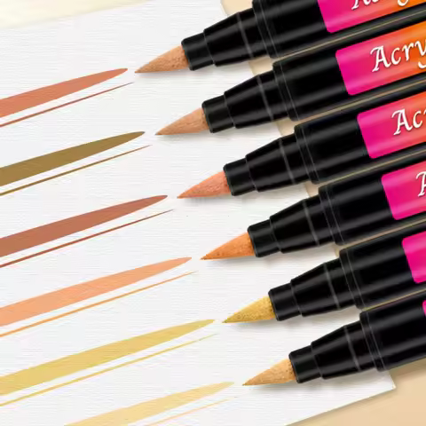 12colors Soft Head Skin Tone Acrylic Marker Stackable Color and Non-fade Body Painting Skin Coloring