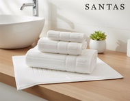 SANTAS ผ้าขนหนู รุ่น HOTEL LUXURY   (สีขาว) ดีไซน์ RITZY  มี 3 ขนาดให้เลือก