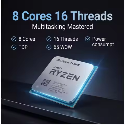 AMD Ryzen 7 5700X Processor 8-Core 16-Thread 3.4GHz Up to 4.6GHz 7NM 65W Socket AM4 DDR4 Desktop CPU