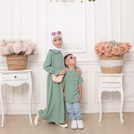 Baju Koko Anak Baju Muslim Anak Laki-Laki Crinkle Airflow Sage Hijau
