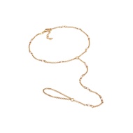 Elli Jewelry 925 Silver Women's Shell Pearl Gold Plated Anklet