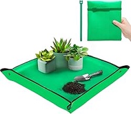 vuicci Repotting Mat for Indoor Plant Transplanting and Potting Soil Mess, Thickened Waterproof Potting Potting Mat Portable Gardening Mat for Plant Lovers (Green-Small 26.8" X 26.8")