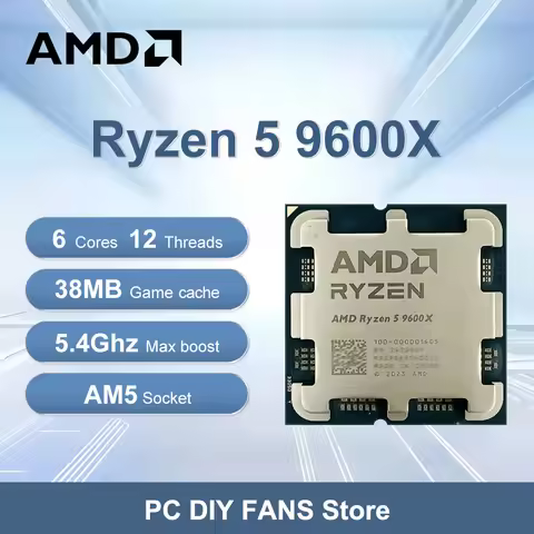 AMD Ryzen 5 9600X 5.4GHz 6-Core 12-Thread L3=32MB TDP 65W Socket AM5 DDR5 PCIe 5.0 4NM Zen 5 R5 9600