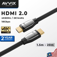 AVVIX HDMI 2.0 High Speed Cable 4K60Hz 2K144Hz 18Gbps 1.5m-20m Dolby Vision HDR ARC PC TV Projector 