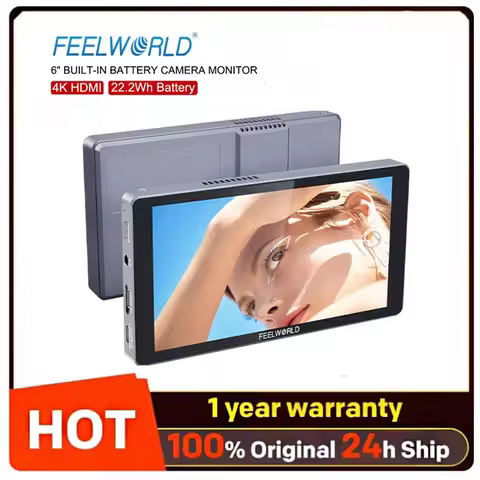FEELWORLD P6XL 6 Inch Camera Field Monitor 4K HDMI High Brightness 1200nit IPS Touch Screen 1920x108