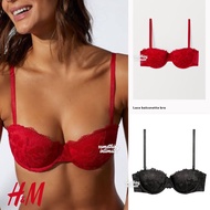 H&m Powder Balconette Non Strapless Bra with Removable Pads BH Push Up Branded Import Original Padde