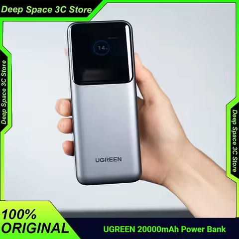 UGREEN 20000mAh Power Bank 200W Fast Charging Built-in 65CM Cable Portable External Battery For iPho