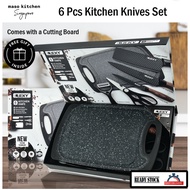 Kitchen Knife Set with Cutting Board - Stainless Steel Knives and Anti Slip Handle Chopping Board w