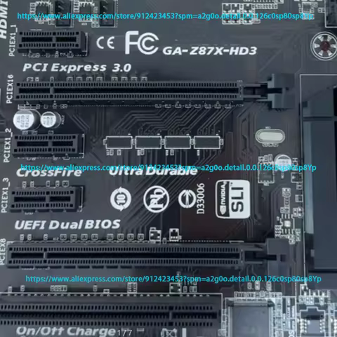 For GA-Z87X-HD3 Motherboard 32GB 2×PCI-E X16 Garphics Card Slot LGA 1150 DDR3 ATX Z87 Mainboard 100%