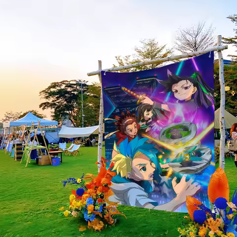Anime Beyblade X flag For Picnic Party Art Home Decoration Outdoor Camping Banner Gifts