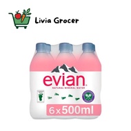 Evian Natural Mineral Water 6 x 500 ml