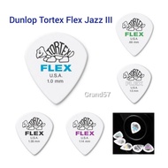 DUNLOP Guitar Pick Tortex Flex Jazz III 466P 1.0 1.5 1.35 0.88 1.14 .73