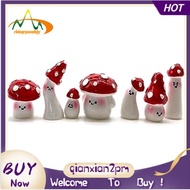 【rbkqrpesuhjy】7Pcs Mini Mushrooms for Crafts Little Fairy Garden Mushrooms Tiny Resin Mushroom Decor Set Kit