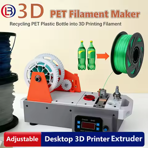 3D Filament Extruder, Desktop Printing Filament Maker with Digital Display, Recycling PET Plastic Bo