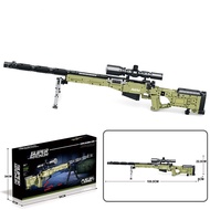 Military series AWM sniper building blocks can launch assembled model boy educational toys