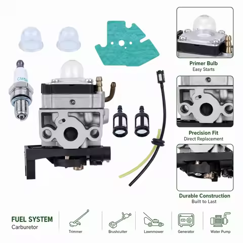 Carburetor Tune Up Kit For Honda GX25 GX35 HHT35 HHT35S FG110, Fuel Line Spark Plug Gasket Primer Bu