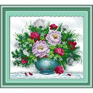 Joy Sunday Cross Stitch Kit DIY Amaranthine Roses 14CT 11CT Printing Fabric Threads Embroidery Set H