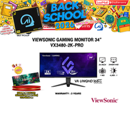 [ผ่อน 0% 10 ด.]VIEWSONIC GAMING MONITOR 34” VX3480-2K-PRO (VA UWQHD 165Hz)/ประกัน 3 Years