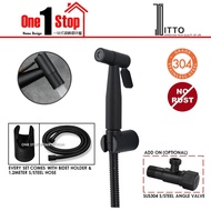 🌈ITTO🌈 SUS304 S/STEEL MATT BLACK HAND BIDET SET