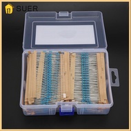 SUER 2600PCS Resistor, 1 Ohm- Ohm 130 Values Metal Film Resistor, Parts 1/4w Metal Film Resistor Kit