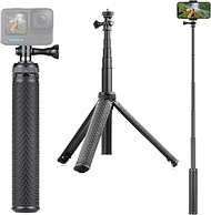 SOONSUN Aluminum Waterproof Selfie Stick Long Extension Pole Handle Grip Tripod Stand for GoPro Max, Fusion, Session, Hero 12 11 10 9 8 7 6 5 4 3 2, Osmo Action 3, 4, Insta360 2,3 SJCAM Cameras