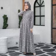 TAFANA - Jenni Dress Muslim Korea Bahan Crinkle  gamis motif bunga