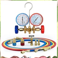 R410a 3Way AC Diagnostic Manifold Gauge Complete Set for R134A R410A R22 with Hose Adapters Quick Co
