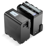 NP-F970 Battery 2-Pack with USB Output LCD Display, Compatible with Sony Handycam Video Light Monito