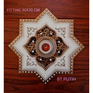 Fitting plafon PVC Vicom ukuran 30x30cm ornamen PVC 30x30 ornamen plafon PVC kap lampu bunga lampu h