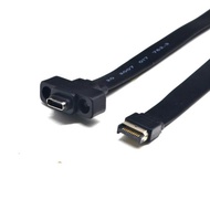 USB3.2擋板線19PIN/TYPE-E轉type-C前置C母機箱PCI位10Gbps短扁線