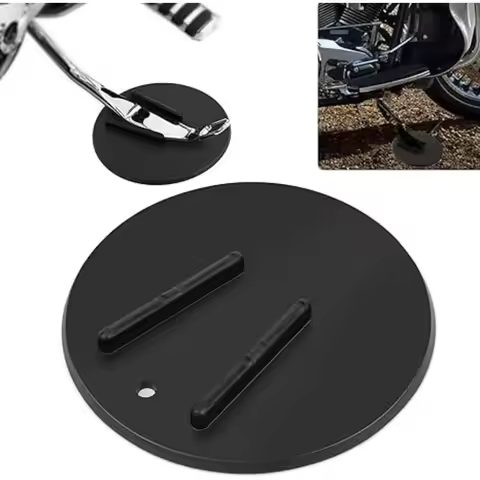 Motorcycle Universal Kickstand Pad Kick Stand Coaster Puck Parking Stand Support Plate Helps Park Ki