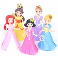 Princess Dress Up Action Figure Set of 5 Miniature Toy Display Cake Decoration Cake Toppers FG333