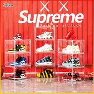 Salvo Foldable Shoe Box Acrylic Transparent Stackable Shoe Cabinet Shoe Storage Box Rak Kasut Bertut