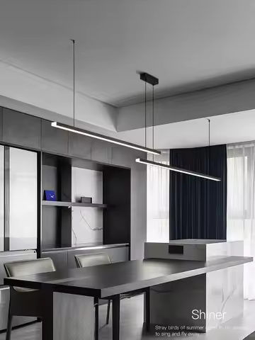 Dining room chandelier modern minimalist Nordic one-word strip minimalist personality creative lamps