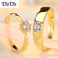 Couple Ring 916 Gold Pawnable Ring for Women Men New Retro Gold Adjustable Open Ring Interwoven Patt