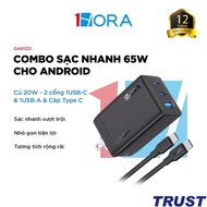 Bộ Sạc Nhanh 1HORA GAR322 Củ 65W - 3 cổng 2USB-C & 1USB-A - Cáp Type C Dài 2m - Chính Hãng