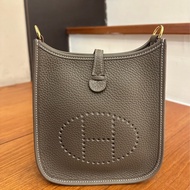 HERMES 大象灰金釦MINI EVELYNE