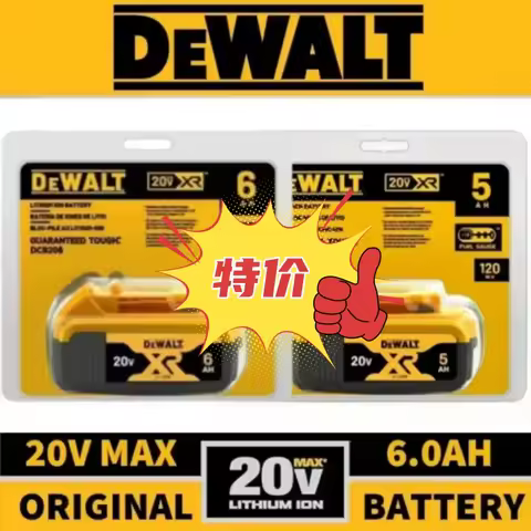 DeWalt 20V Original Battery Compatible with DCF892 DCF845 DCF850 DCF911 DCD800 DCD805 DCB184 DCB200 