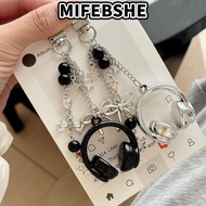 MIFEBSHE Headphone Charms, Y2K Hanging Music Headphone Bag Charms, Fashion Bag Decoration Keychain